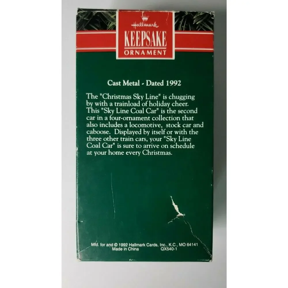 1992 Hallmark Christmas Sky Line‎ Coal Car Ornament U26